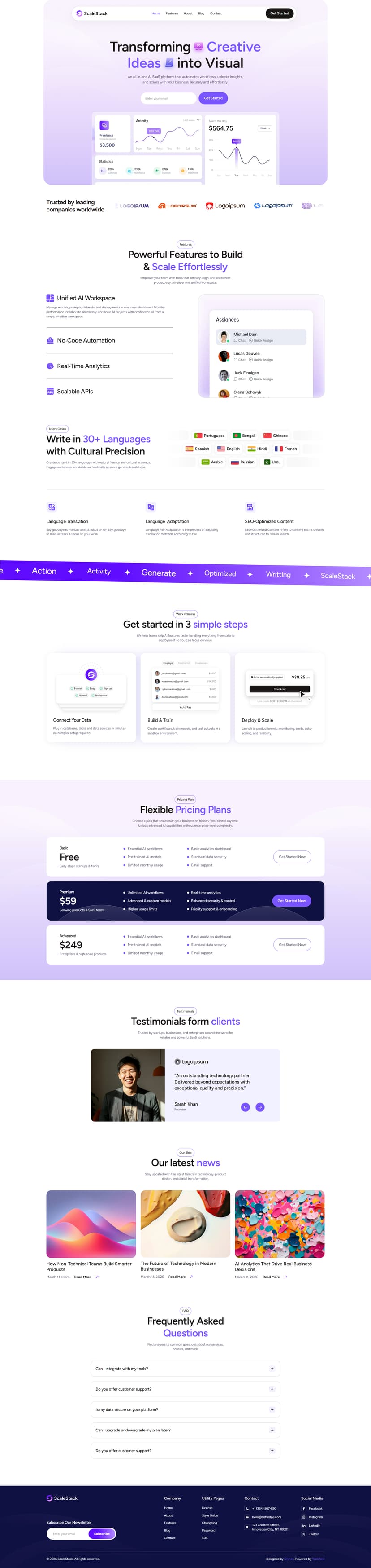 ScaleStack - Technology Website Template